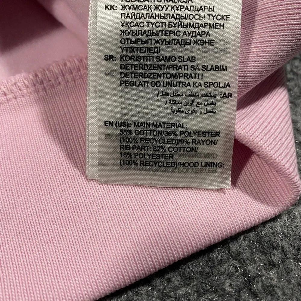 Adidas Trefoil Floral Logo Hoodie Womens XL Clear Pink Flowers Pullover Fleece